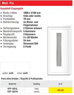 Josef Steiner Kunststoff Eingangstür Angebot