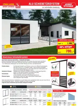 Josef Steiner Aluminium Schiebetürsystem Angebot