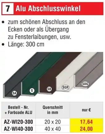 Josef Steiner Alu Abschlusswinkel Angebot