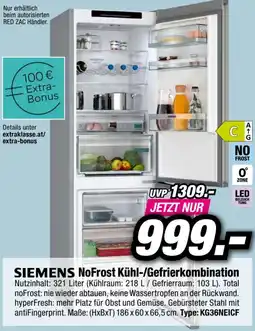 Red Zac SIEMENS NoFrost Kühl-Gefrierkombination Angebot