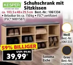 Norma Schuhschrank mit Sitzkissen Angebot