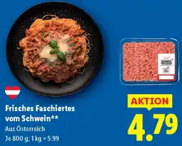 Lidl Frisches Faschiertes vom Schwein Angebot