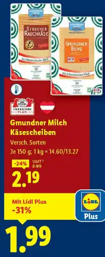 Lidl Gmundner Milch Käsescheiben Angebot