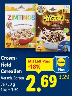 Lidl Crownfield Cerealien Angebot