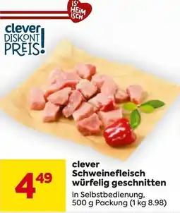 Billa clever Schweinefleisch würfelig geschnitten Angebot