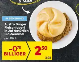 Billa Austro Burger Fleischlaberl in Ja! Natürlich Bio-Semmel Angebot