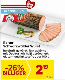 Billa Reiter Schwarzwälder Wurst Angebot