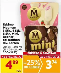 Billa Eskimo Magnum 3 Stk., 4 stk., 6 Stk. Mini, Becher od. Bonbon Angebot