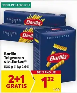 Billa Barilla Teigwaren Angebot