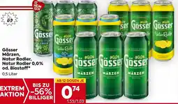 Billa Gösser Märzen, Natur Radler, Natur Radler 0,0% od. Biostoff Angebot
