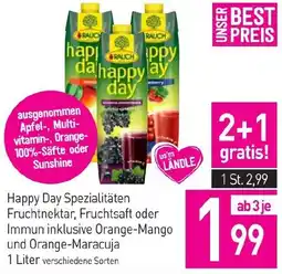 Sutterlüty Happy Day Spezialitäten Fruchtnektar, Fruchtsaft oder Immun inklusive Orange-Mango und Orange-Maracuja Angebot