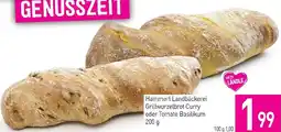 Sutterlüty Hammerl Landbäckerei Grillwurzelbrot Curry oder Tomate Basilikum Angebot