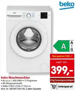 Interspar beko Waschmaschine Angebot