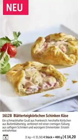 Bofrost Blätterteigkörbchen Schinken Käse Angebot