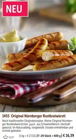 Bofrost Original Nürnberger Rostbratwürstl Angebot