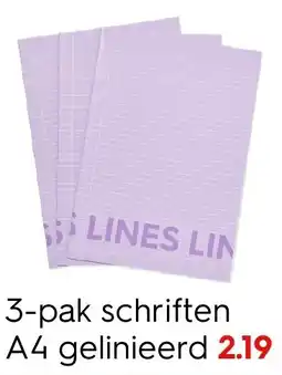 HEMA 3-pak schriften A4 gelinieerd Angebot