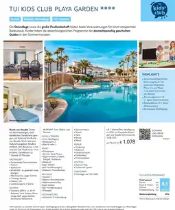 TUI Tui kids club playa garden Angebot