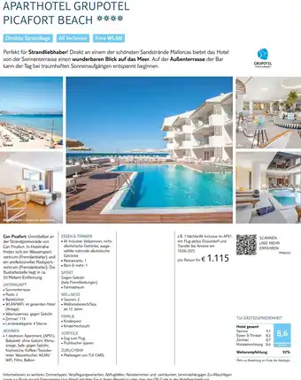 TUI Aparthotel grupotel picafort beach Angebot