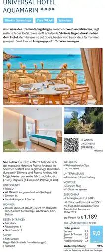 TUI Universal hotel aquamarin Angebot