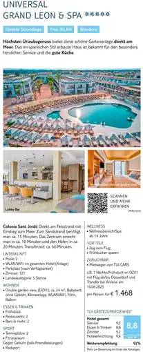 TUI Universal grand leon & spa Angebot