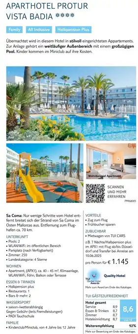 TUI Aparthotel protur vista badia Angebot