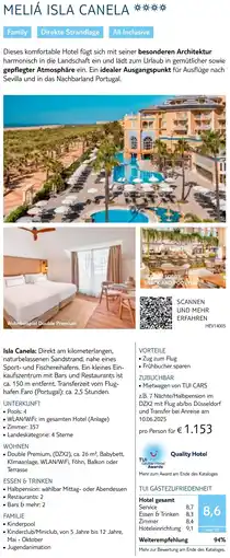 TUI Meliá isla canela Angebot