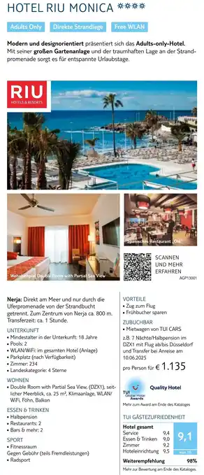 TUI Hotel riu monica Angebot