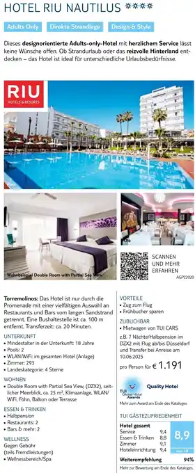 TUI Hotel riu nautilus Angebot