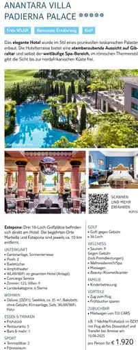 TUI Anantara villa padierna palace Angebot