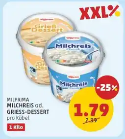 PENNY MILPRIMA MILCHREIS od. GRIESS-DESSERT Angebot
