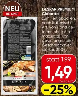 Spar Despar premium ciabatta Angebot
