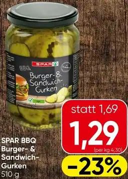 Spar Spar bbq burger- & sandwich- gurken Angebot