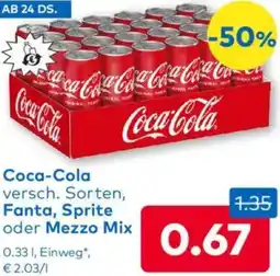 T&G Coca-Cola versch. Sorten, Fanta, Sprite oder Mezzo Mix Angebot