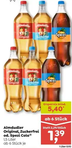 ADEG Almdudler Original Zuckerfrei od Spezi Cola 5 Angebot