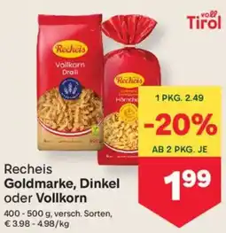 MPreis Recheis Goldmarke, Dinkel oder Vollkorn Angebot