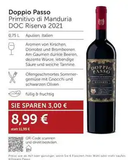 Interspar Doppio Passo Primitivo di Manduria DOC Riserva 2021 Angebot