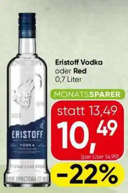 Spar Eristoff Vodka oder Red Angebot