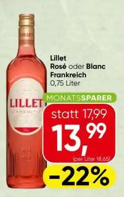 Spar Lillet Rosé oder Blanc Angebot