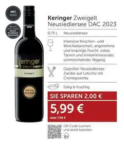 Interspar Keringer Zweigelt Neusiedlersee DAC 2023 Angebot