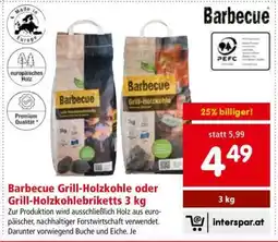 Interspar Barbecue Grill-Holzkohle oder Grill-Holzkohlebriketts 3 kg Angebot