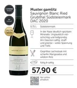 Interspar Muster.gamlitz Sauvignon Blanc Ried Grubthal Südsteiermark DAC 2020 Angebot