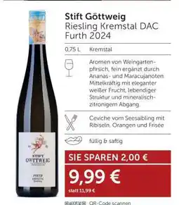 Interspar Stift Göttweig Riesling Kremstal DAC Furth 2024 Angebot