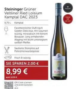 Interspar STEININGER Grüner Veltliner Ried Loisium Kamptal DAC 2023 Angebot