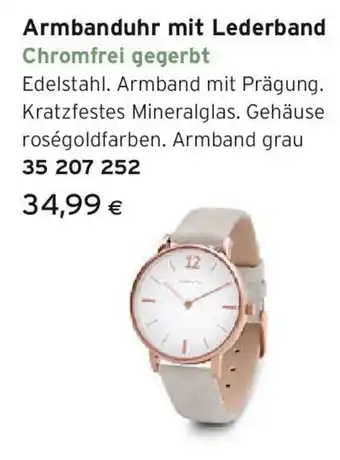 Tchibo Eduscho Armbanduhr mit lederband Angebot
