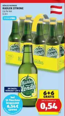 Hofer KÜHLES BLONDES RADLER ZITRONE Angebot