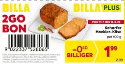 Billa Scharfer Hackler-Käse Angebot