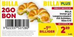 Billa BILLA immer gut Laugencroissant mit Schinken, Käse & Ei Angebot