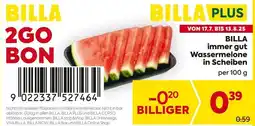 Billa BILLA immer gut Wassermelone in Scheiben Angebot