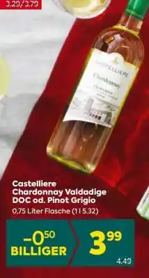 Billa Castelliere Chardonnay Valdadige DOC od. Pinot Grigio Angebot