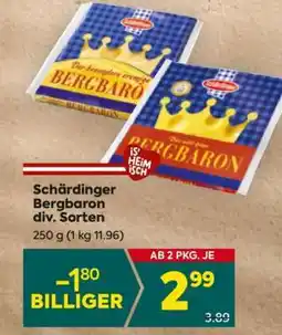 Billa Schärdinger Bergbaron div. Sorten Angebot